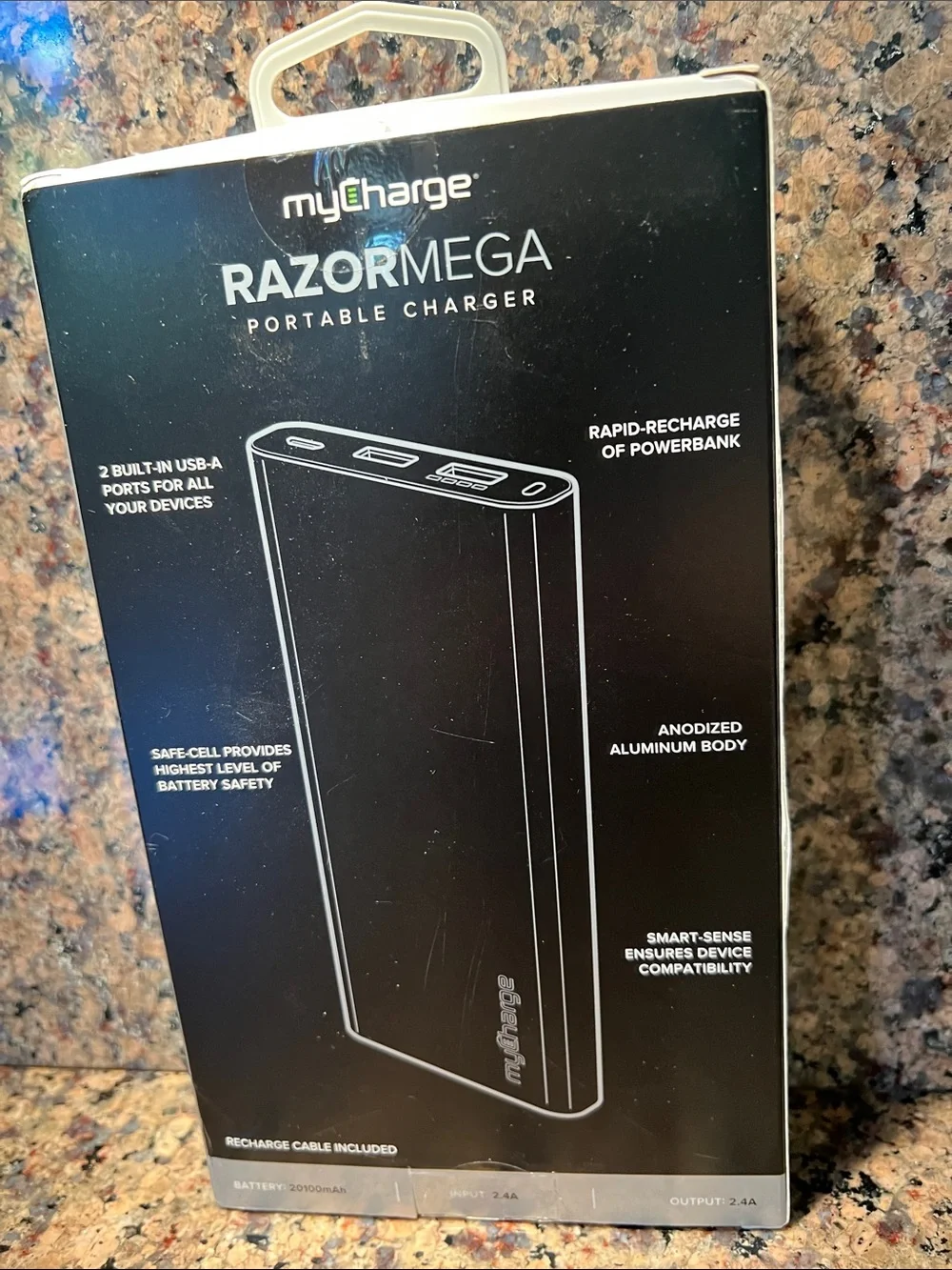 RazorMega Portable Charger - Black
